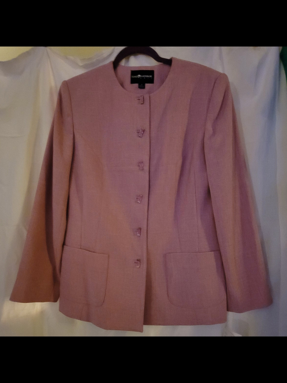 Sag Harbor Women's Dusty Pink Collarless Blazer